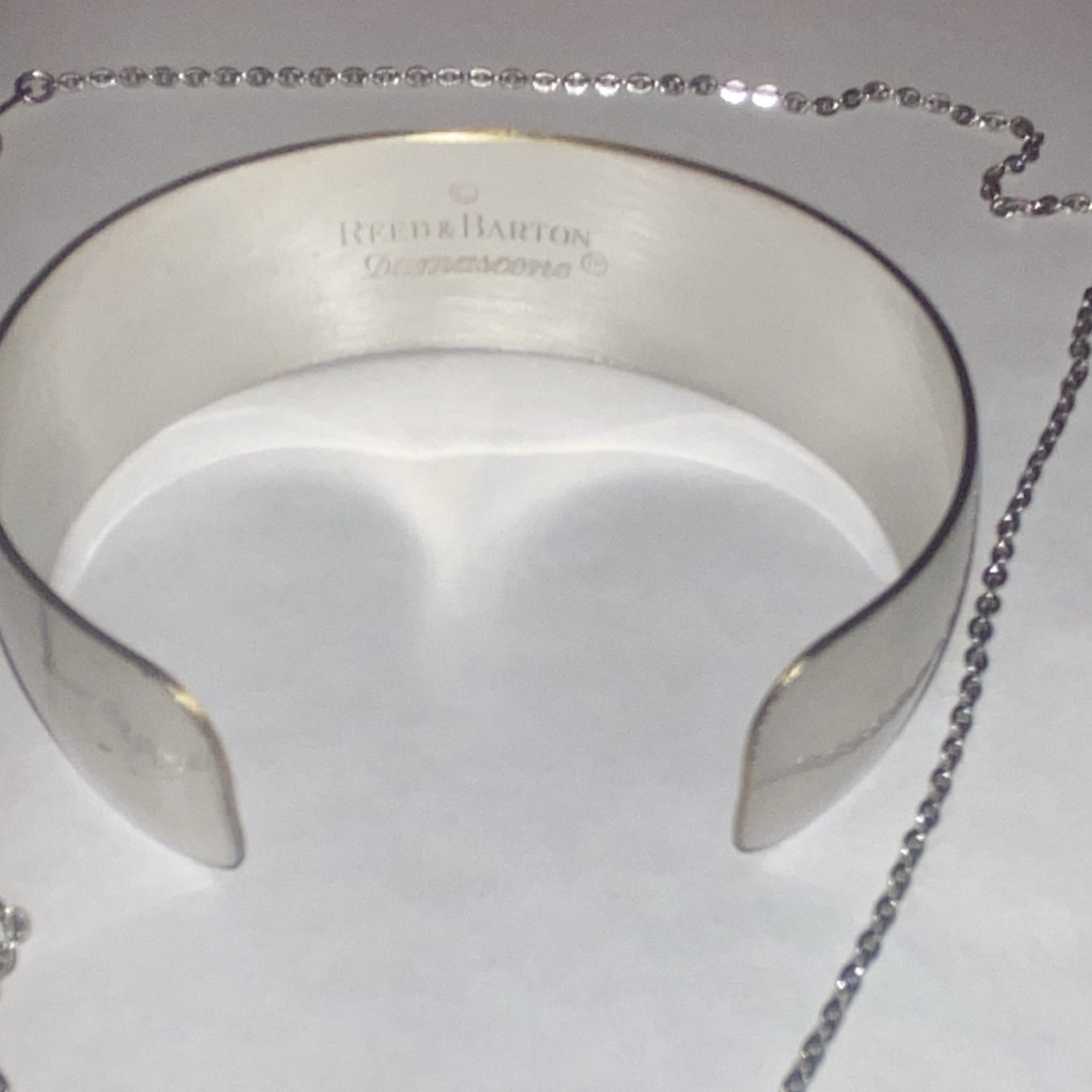 Vintage Reed & Barton Damascene Bird & Floral Cuff Bracelet & Pendant Necklace