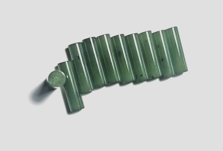 VINTAGE GREEN TAIWAN JADE SMOOTH TUBES LOT OF 10 PCS 20X6MM D/T BELOW WHOLESALE