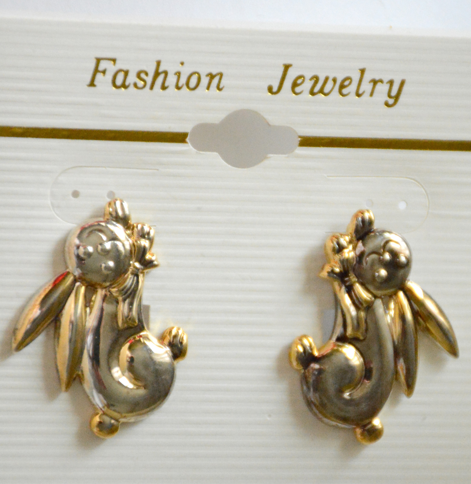Bunny Rabbit Post Earrings / Gold & Silver-tone finish / Spring / Easter