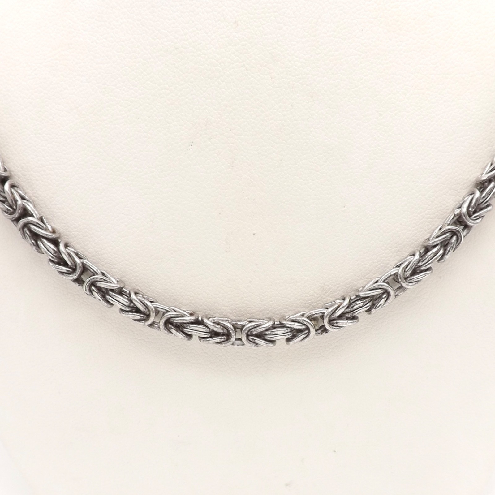 Sterling Silver Byzantine Turkish Rope Link Chain Necklace 20in 4.5mm Vintage