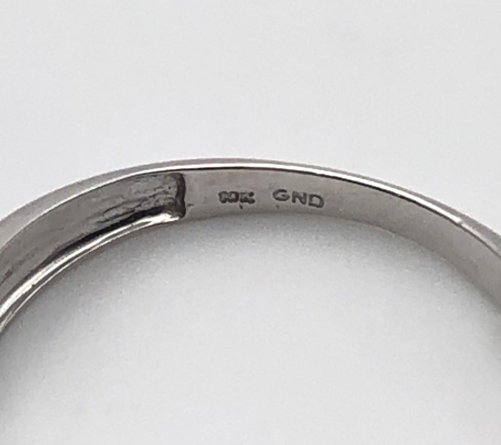 10k White Gold Band with 0.25cts micropave Diamonds Size: 11