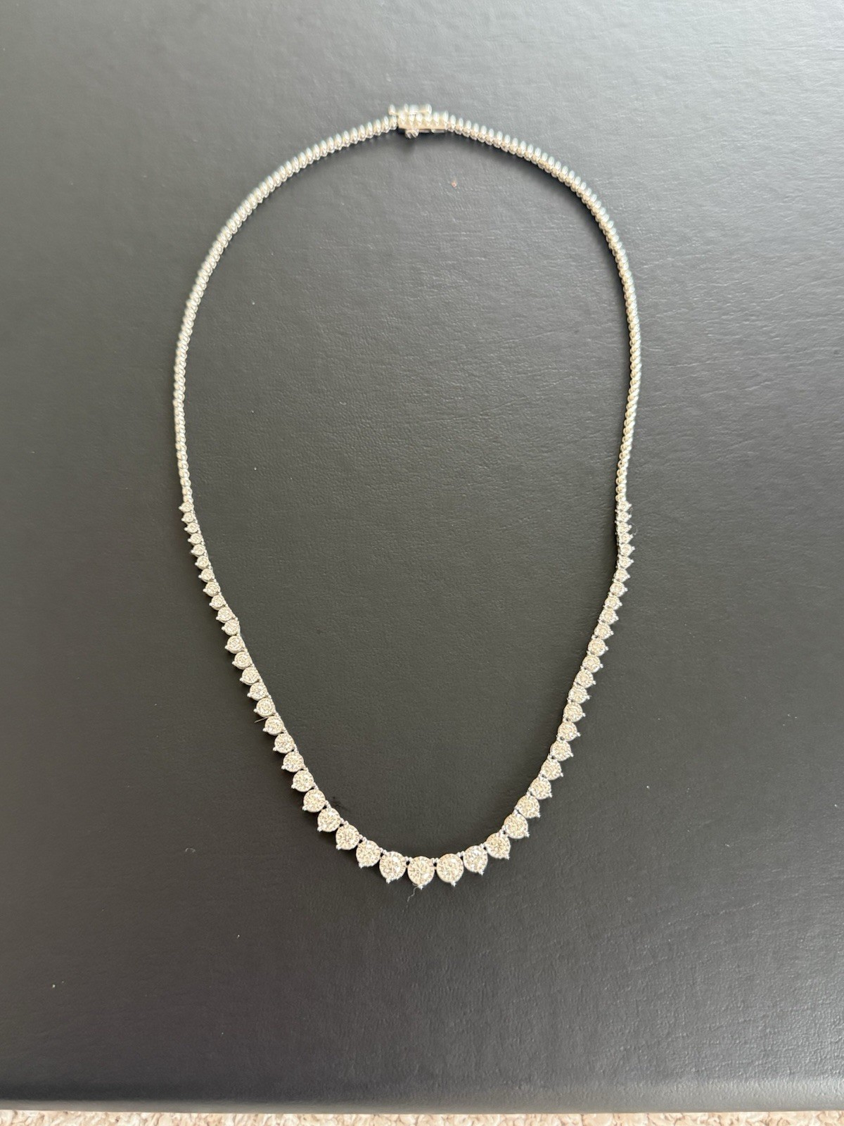 14K White Gold Lab-Created Diamond Tennis Necklace 3 CTW 51 Stone F SI2