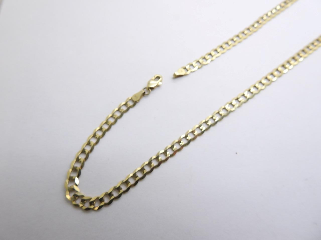 10K Solid Yellow Gold Fancy Curb Link Chain Necklace 20” long 10.5 grams