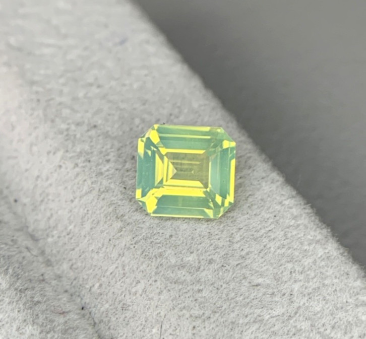 1.10ct Natural Chrysoberyl SQ 6mm Cream Yellow Green Milky Color 100% Genuine