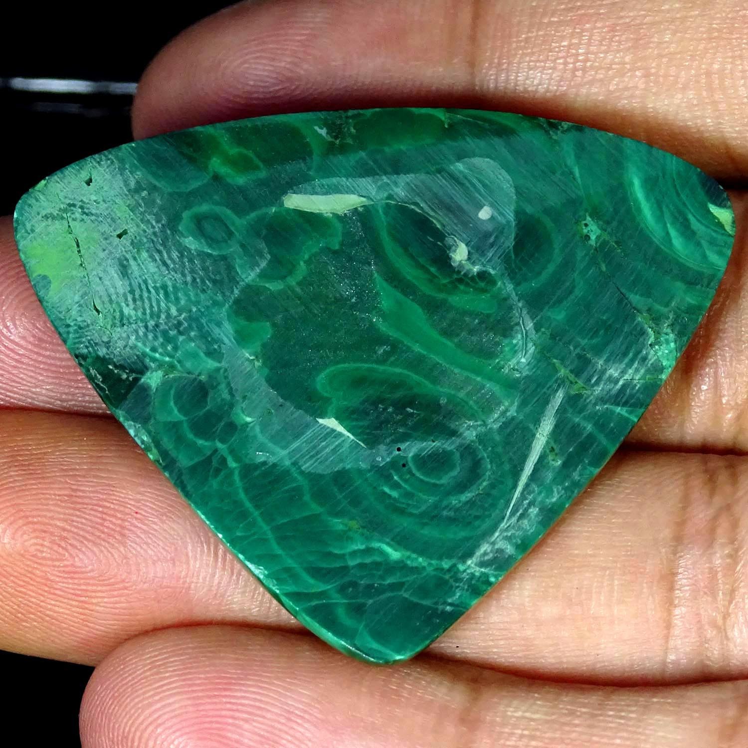 89.60Cts 100% Natural Best Malachite Pear Cabochon Gemstone 38X46X4MM