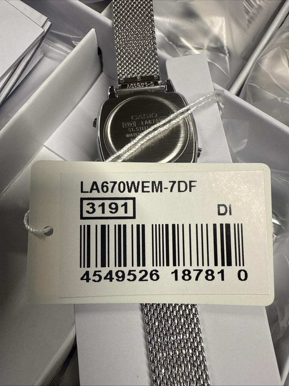 Womens Watch CASIO LA670WEM-7D Stainless Steel Mesh Gray