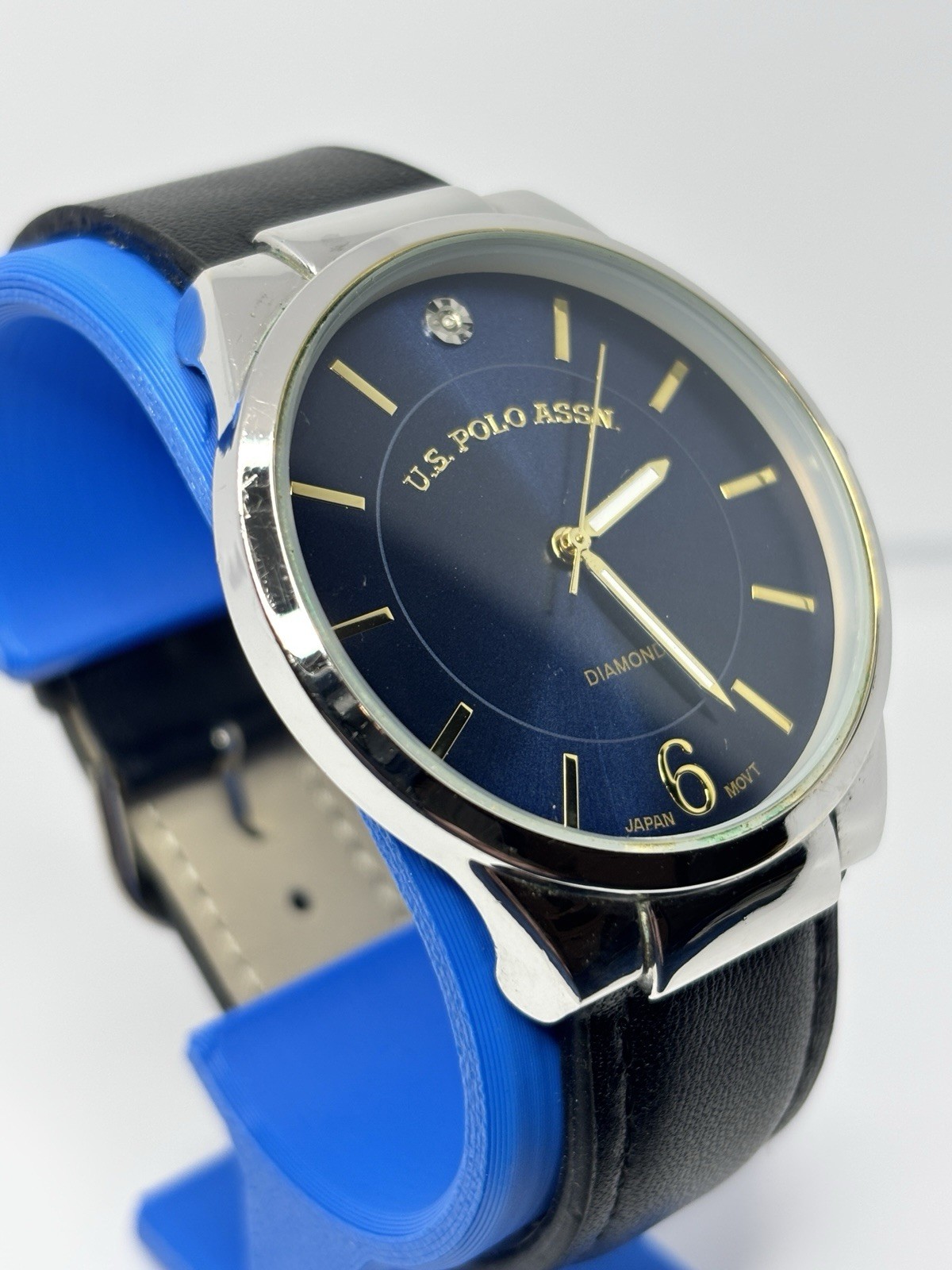 U.S. Polo Assn. Men’s Quartz Watch – Blue Sunburst Dial 41.1mm – New Battery