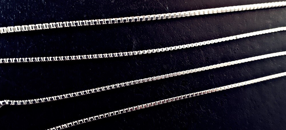 SCHMUCK-STCK VENEZIANER KETTE SILBER 39-45 cm verschiedene Größen 4-Kant S