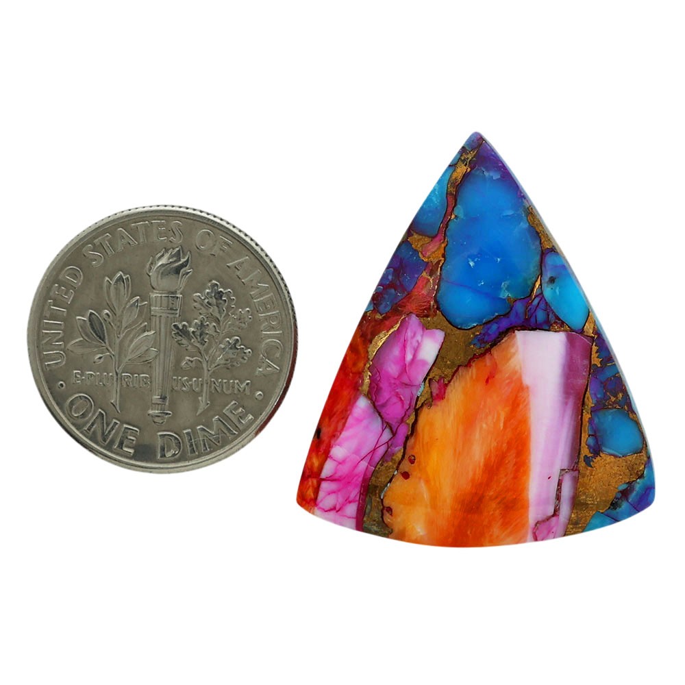 Kingman Orange Dahlia Turquoise 23.8×27.45×4.8 mm Fancy Gemstone LS78-06897