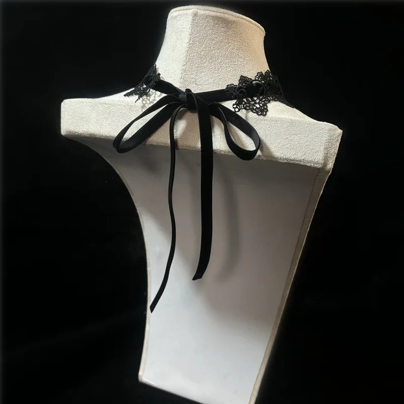 Gothic Lace Choker Necklace Victorian Velvet Collar Flower Pendant