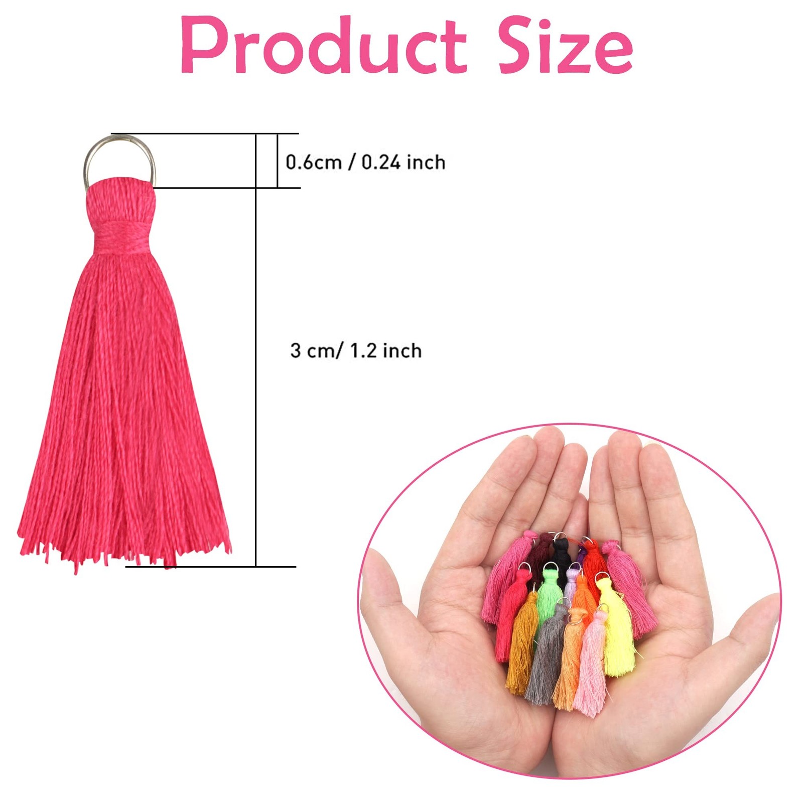 180PCS 30 Colors 3.5CM Multi-Color Mini Tassels Tiny Craft Tassels for Earrin…