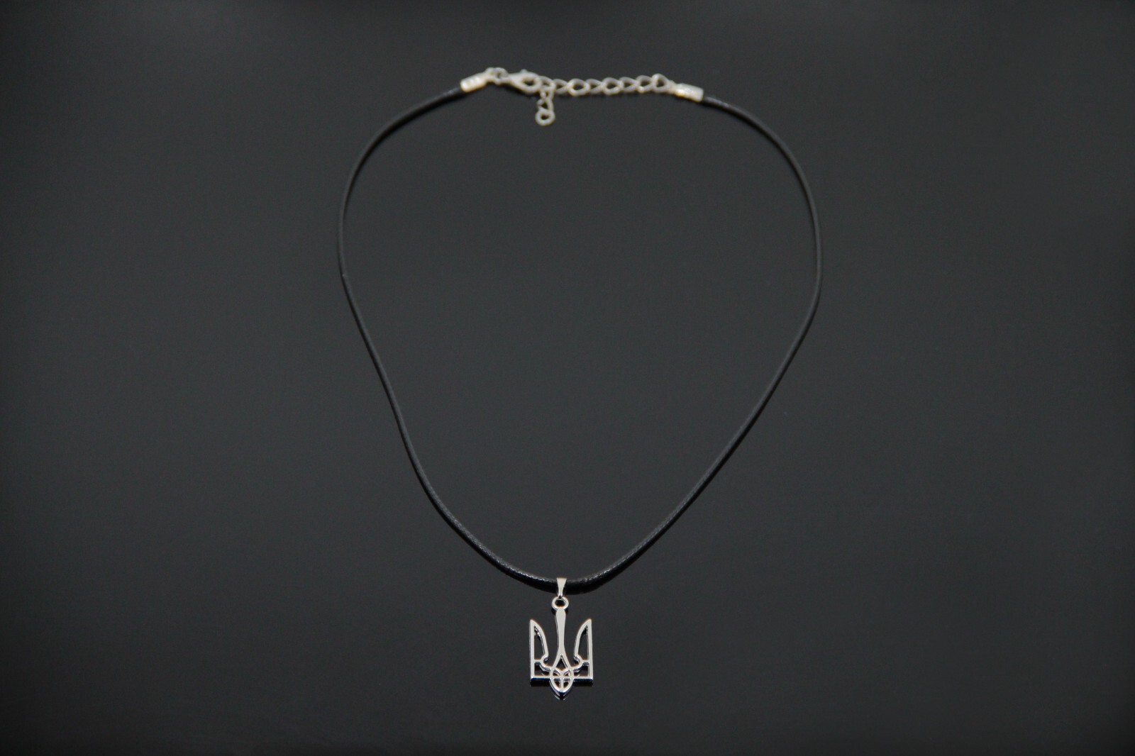 Silver Tryzub Necklace Ukrainian Jewelry Ukraine Emblem Pendant Trident Choker