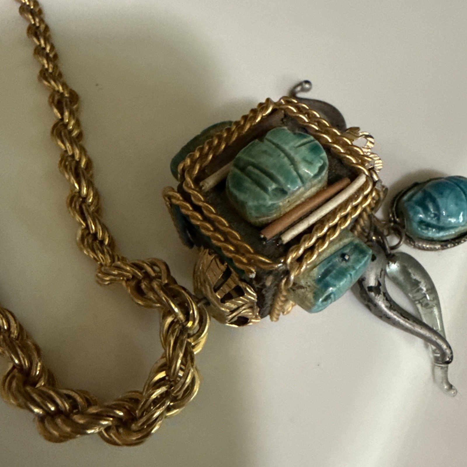EGYPTIAN Revival NECKLACE scarab Vintage