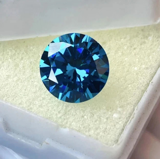 LAB GROWN 3CT BLUE DIAMOND ROUND CUT VVS1 CVD LOOSE CERTIFIED GEM