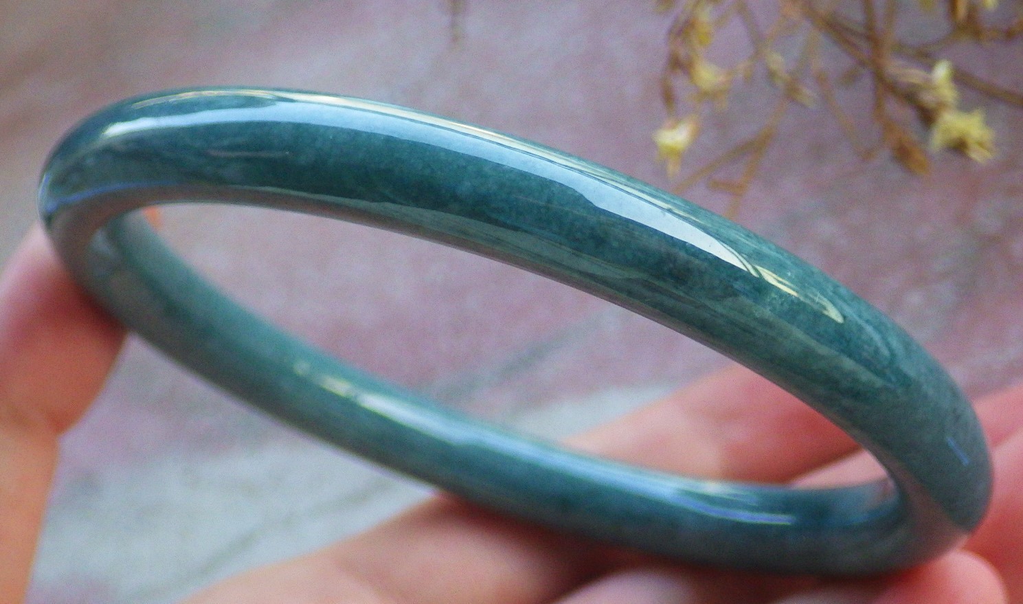 Video Certified Natural A JADE JADEITE Circle Bangle Bracelet 69 mm 134027