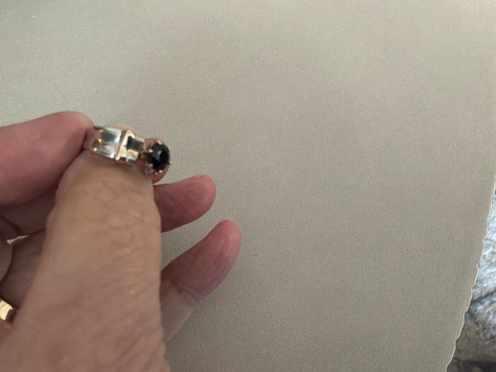 Vintage Purple Spinel Sterling Silver & 14k Yellow Gold Band Ring 1970’s