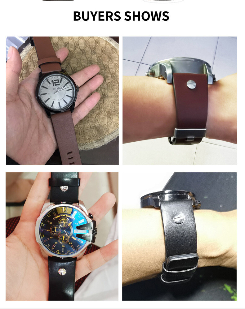 Genuine Cowhide Watch Band Strap 22 24 26 27 28 30 32 34mm for Diesel with Tools