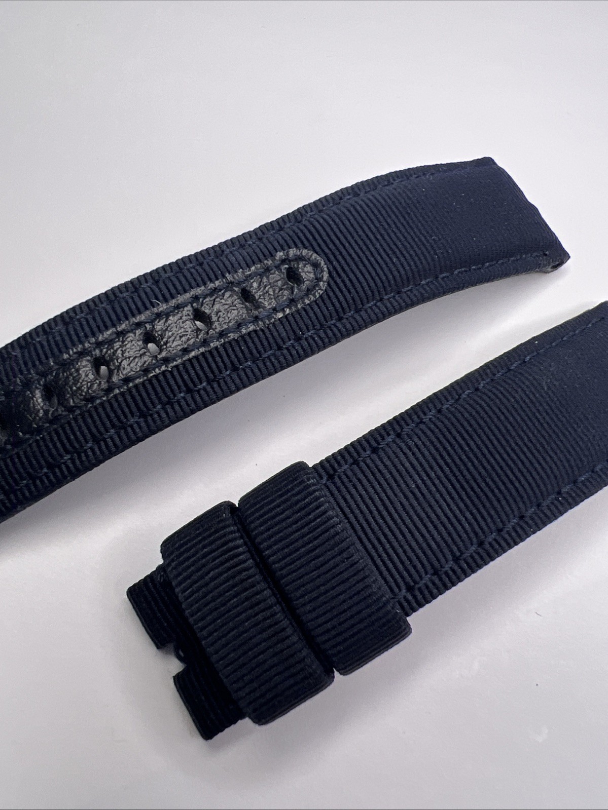 Panerai Blue Fabric & Leather 24mm Strap Band For Use w/ 22mm Tang Clasp – 8.5″