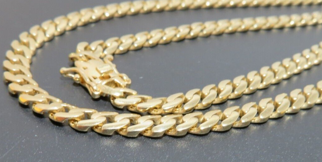 14K YG HOLLOW CUBAN CURB LINK CHAIN 22″ LONG 5.05 MM WIDE 22.04 grams (G132422)