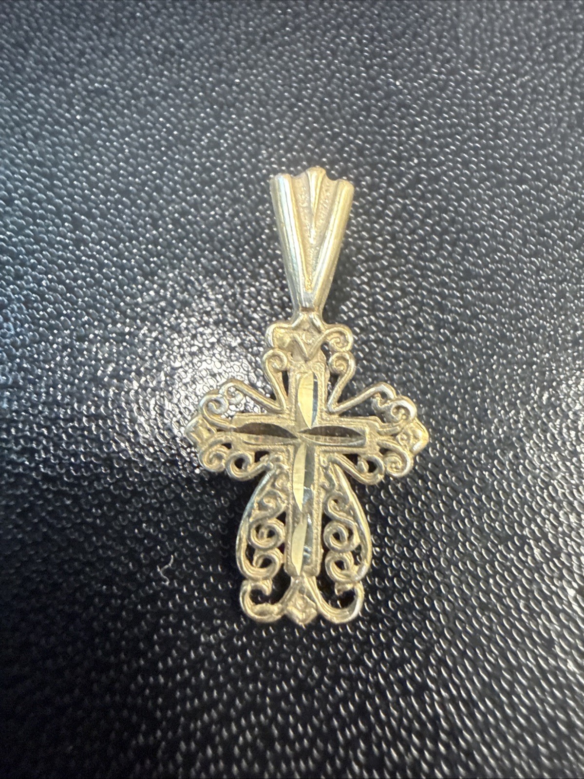 24k Gold And Palladium Plated Sterling Silver .925 Cross Pendant Vintage