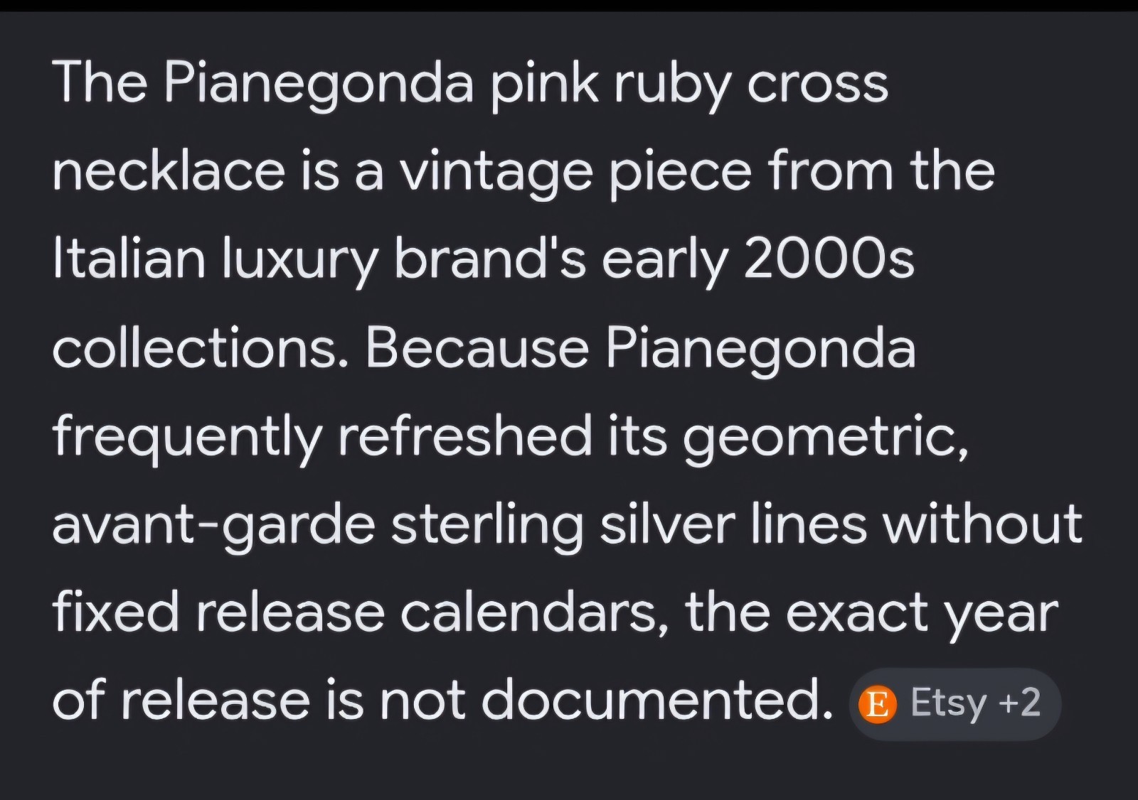 PIANEGONDA 925 Pave Pink Ruby Cross Pendant Necklace