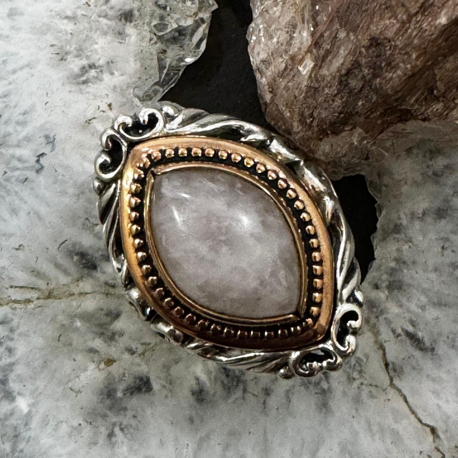 Carolyn Pollack Sterling & Bronze Marquise Lilac Quartz Decorated Ring For Women