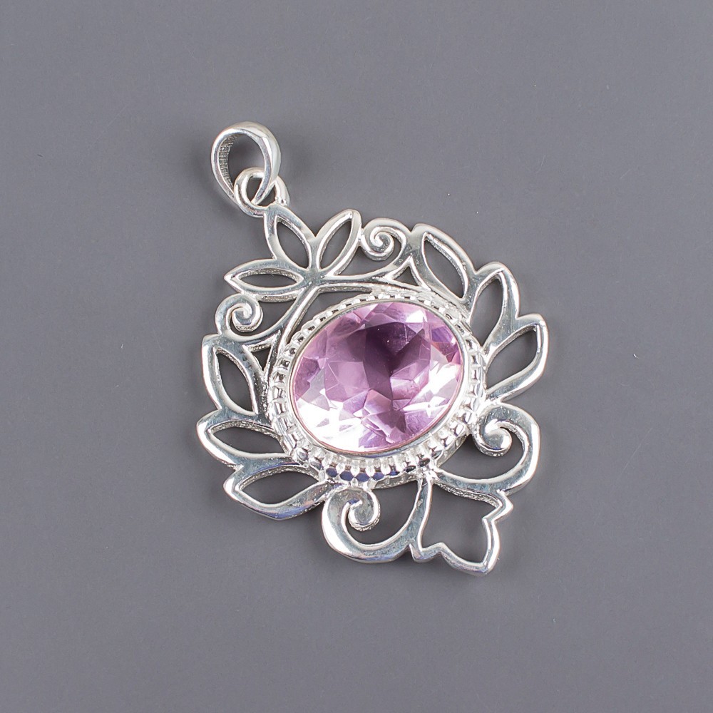 Pink Morganite Gemstone 925 Sterling Silver Pendant Handmade Jewelry Gift For