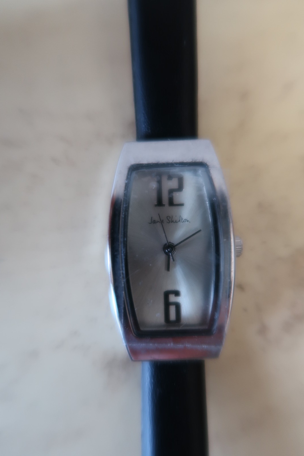 Watch Jane Shilton Women’s Silver Type Leather Band NWT Needs Battery