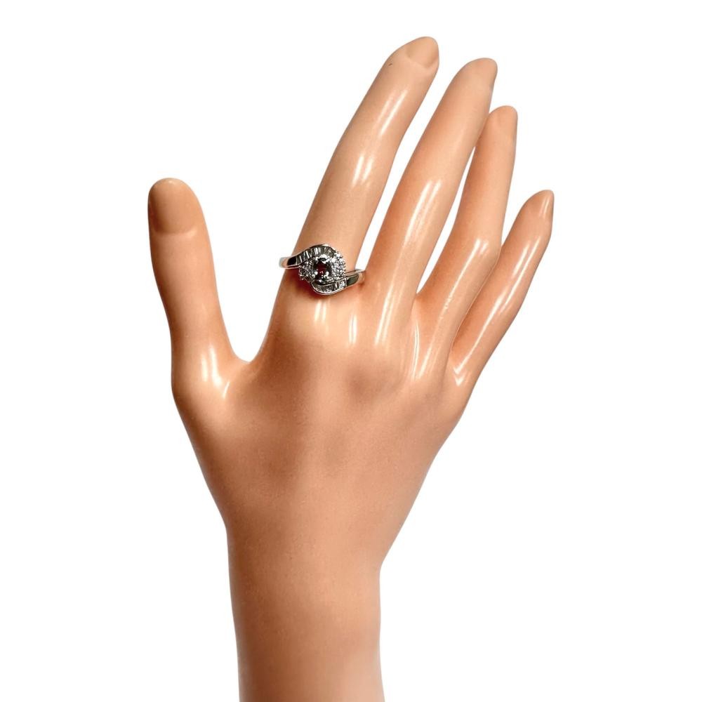 US 7 alexandrite 0.36ct diamond 0.30ct in total Ring Pt900Platinum 4.9g Women