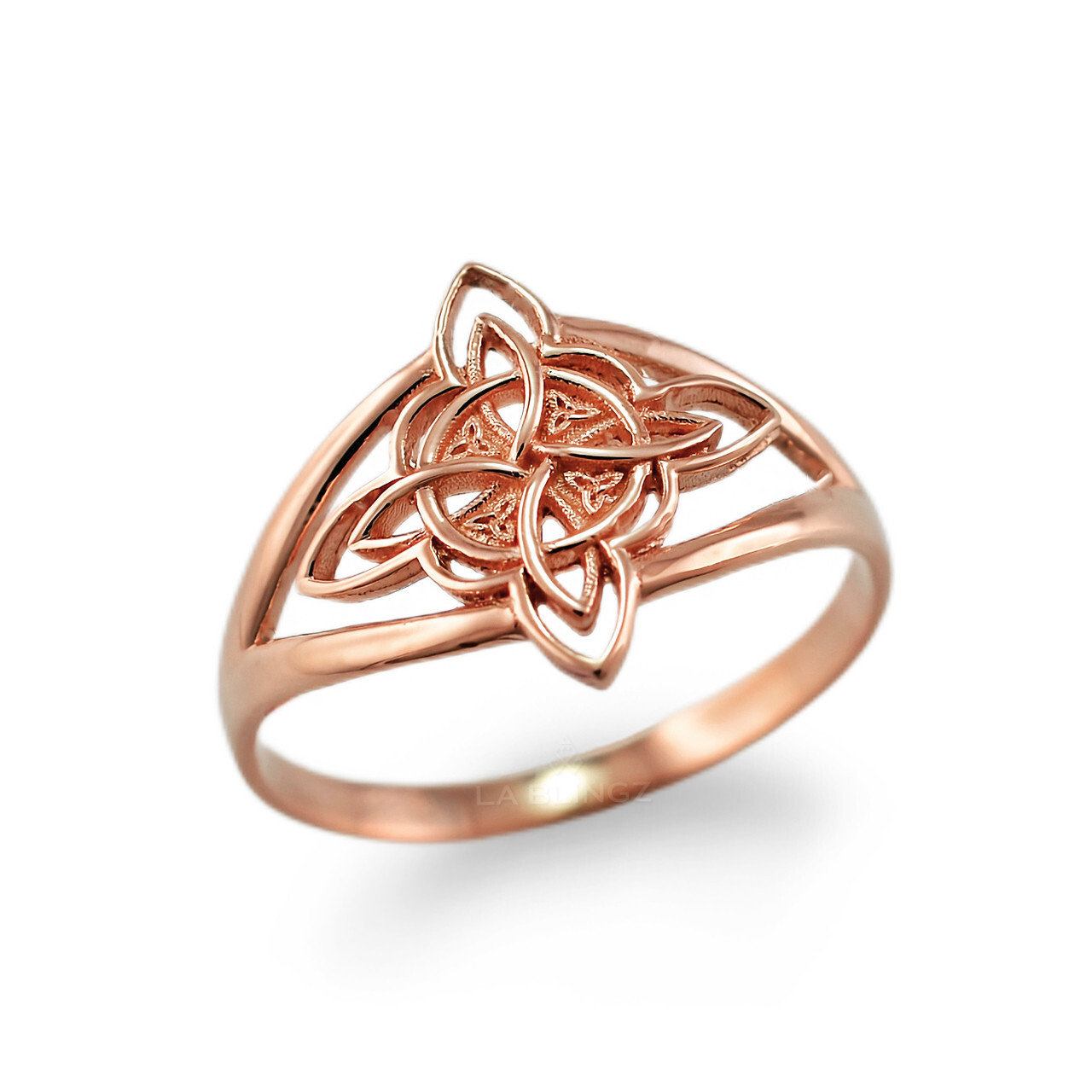 Gold Celtic Trinity Knot Triquetra Ring