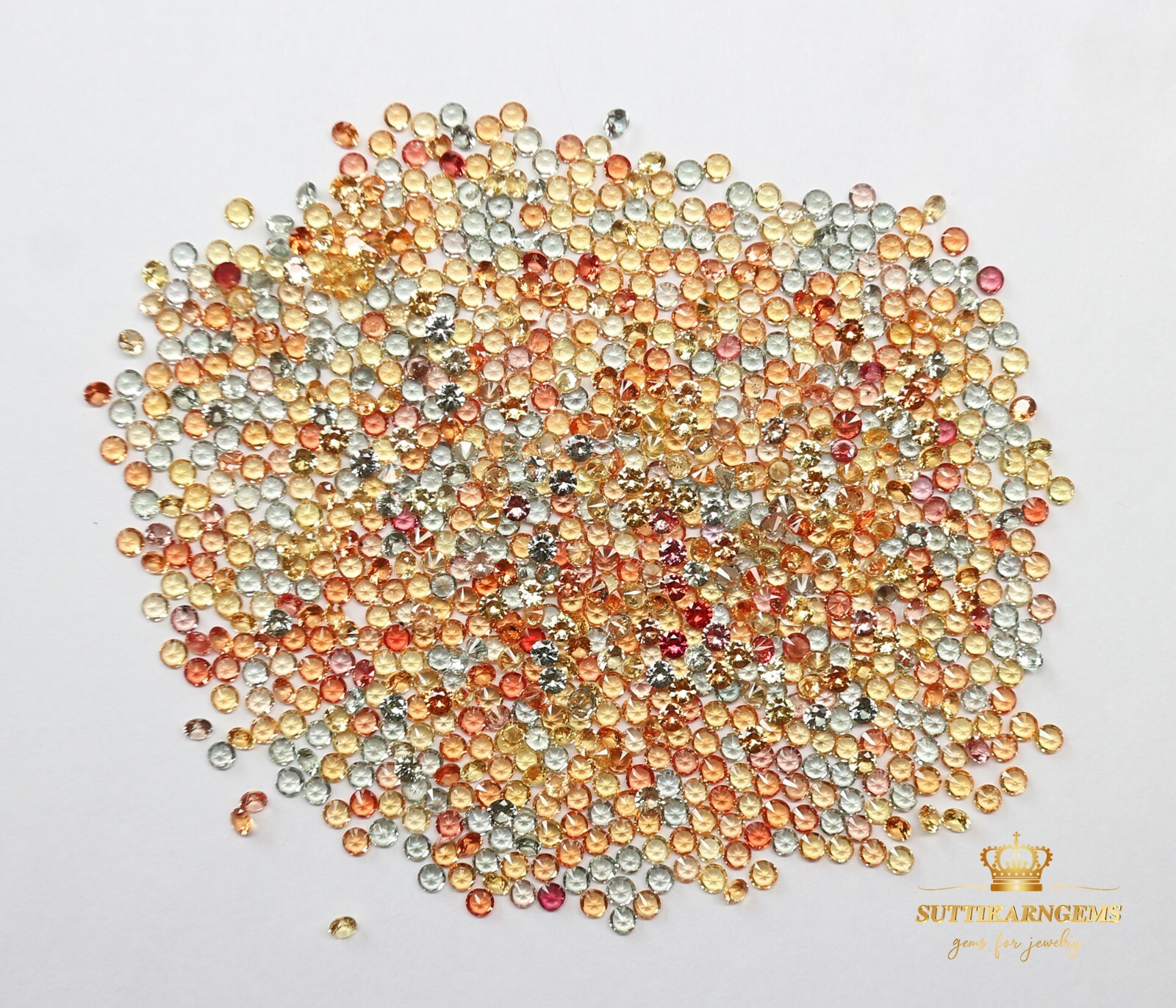 2 MM Natural Multi Color Sapphire Round Diamond Cut Loose Gemstones Lot