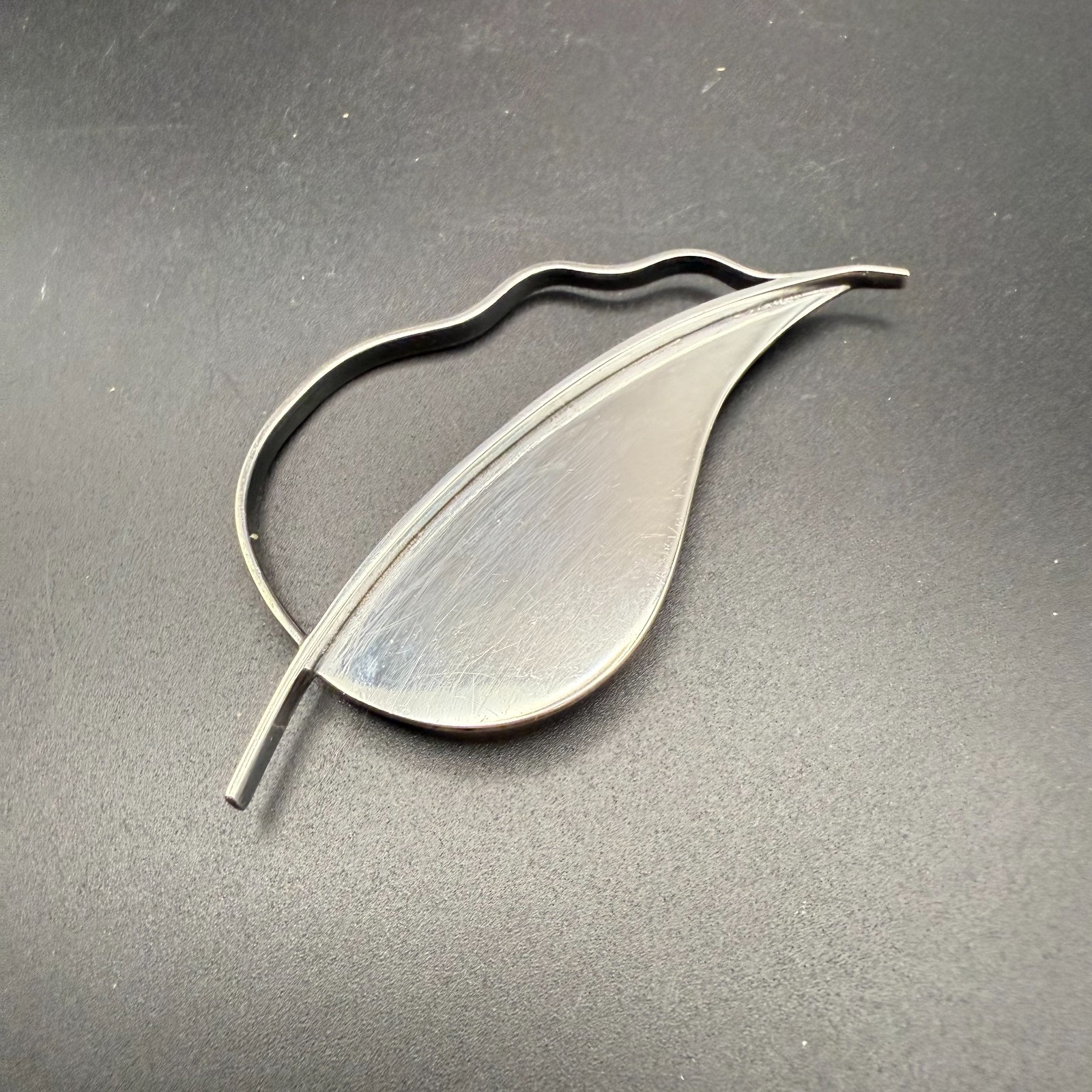 925 Sterling Frances Holmes Booth by fhb Brooch Pin Modernist Leaf 22g – RARE