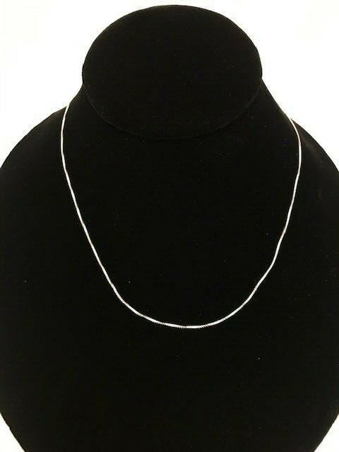 Sterling Silver 0.25 mm Cable Chain Necklace 925 Italy 16″