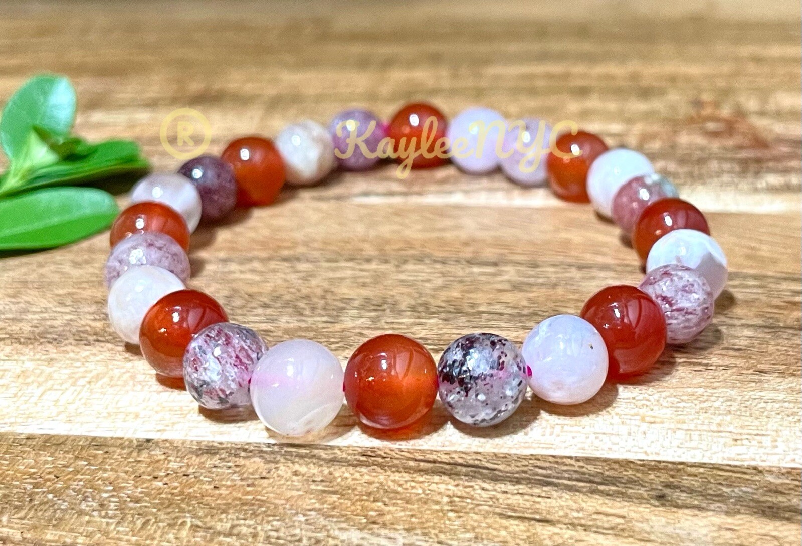 Wholesale 6 Pcs Love Combo Natural Crystal 8mm 7.5” Stretch Bracelet