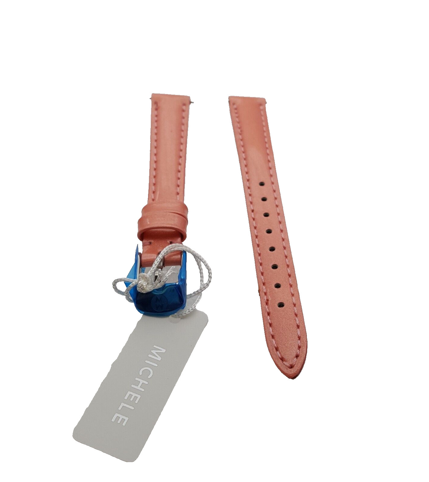 Genuine Michele 12mm Metalic Pink Patent Leather Watch Band Strap New