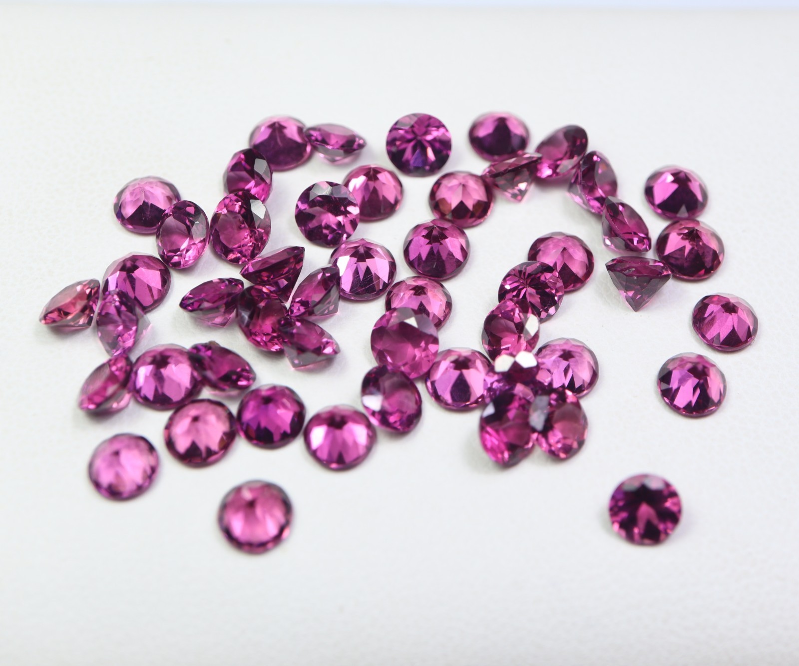 5 MM Real Purplish Pink Rhodolite Garnet Faceted Round Gemstone Wholesale Lot