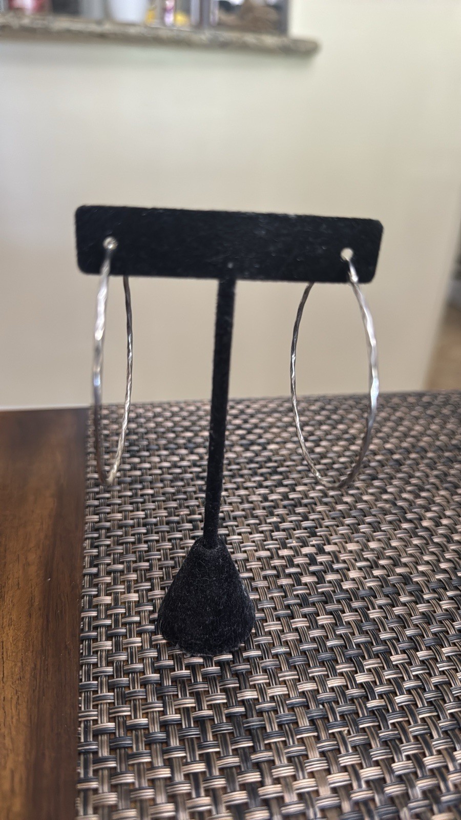 Silver Tone Round Hoop Earrings, Metal, Lobe, No Main Stone or Secondary Stone