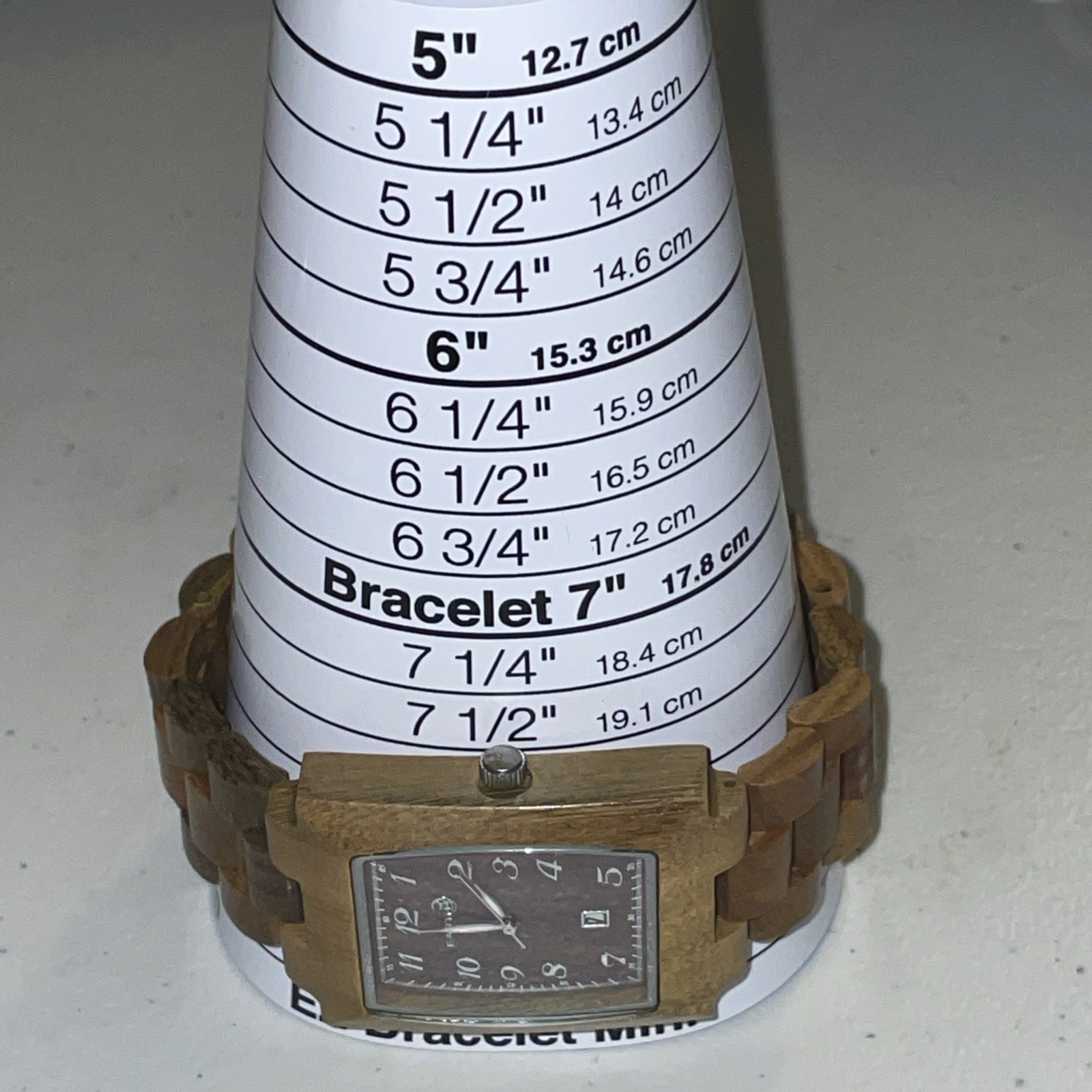 Tank Watch-Wood Quartz(EARTH BRAND), Date Window, Never worn Works W-30