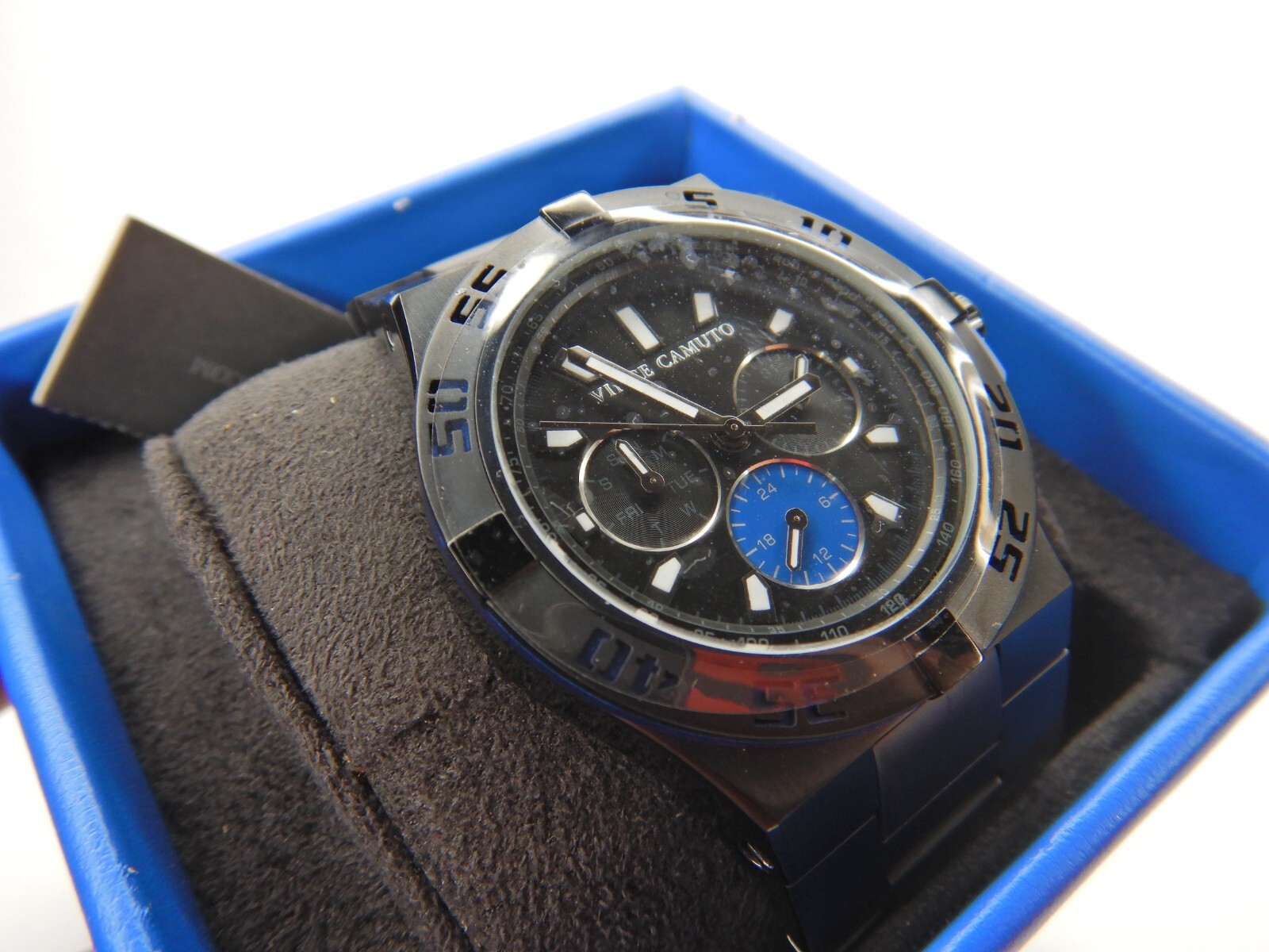 Vince Camuto VC/1009BLBK The Master Blue Aluminum Black Ion-Plated