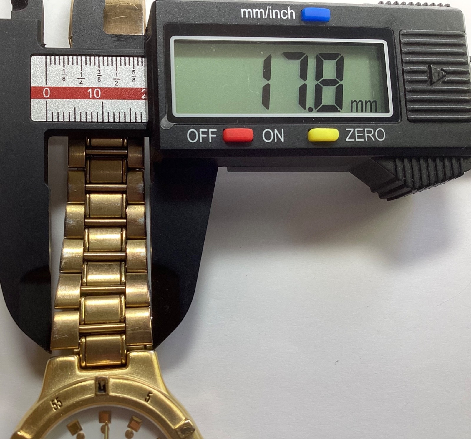Jacques Farel Vintage Watch Gold Tone WR Date Stainless New Battery Size 7”