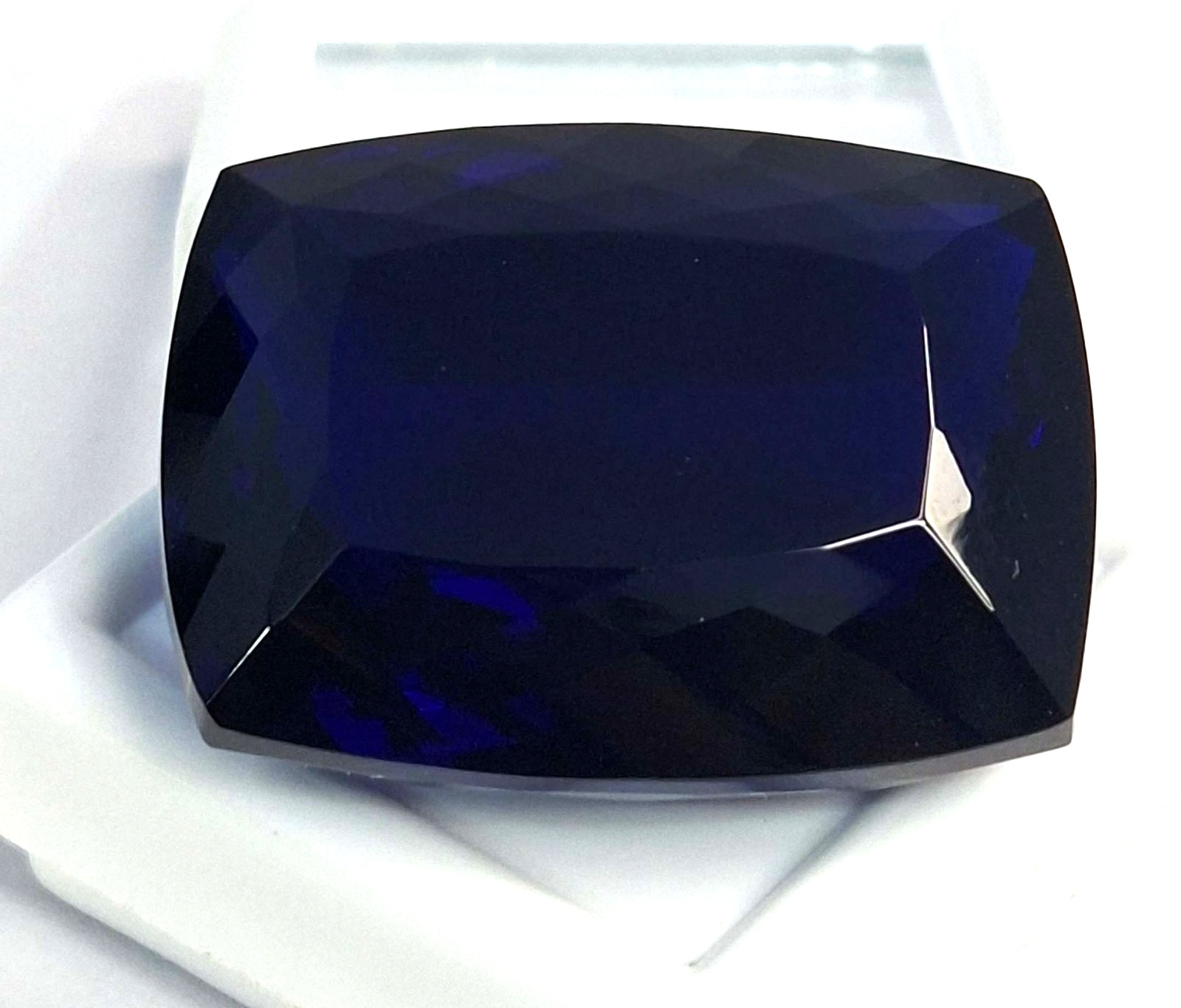 Dark Blue Tanzanite Natural Cushion Cut 58-60 Ct Certified Loose Gemstone TQ1807