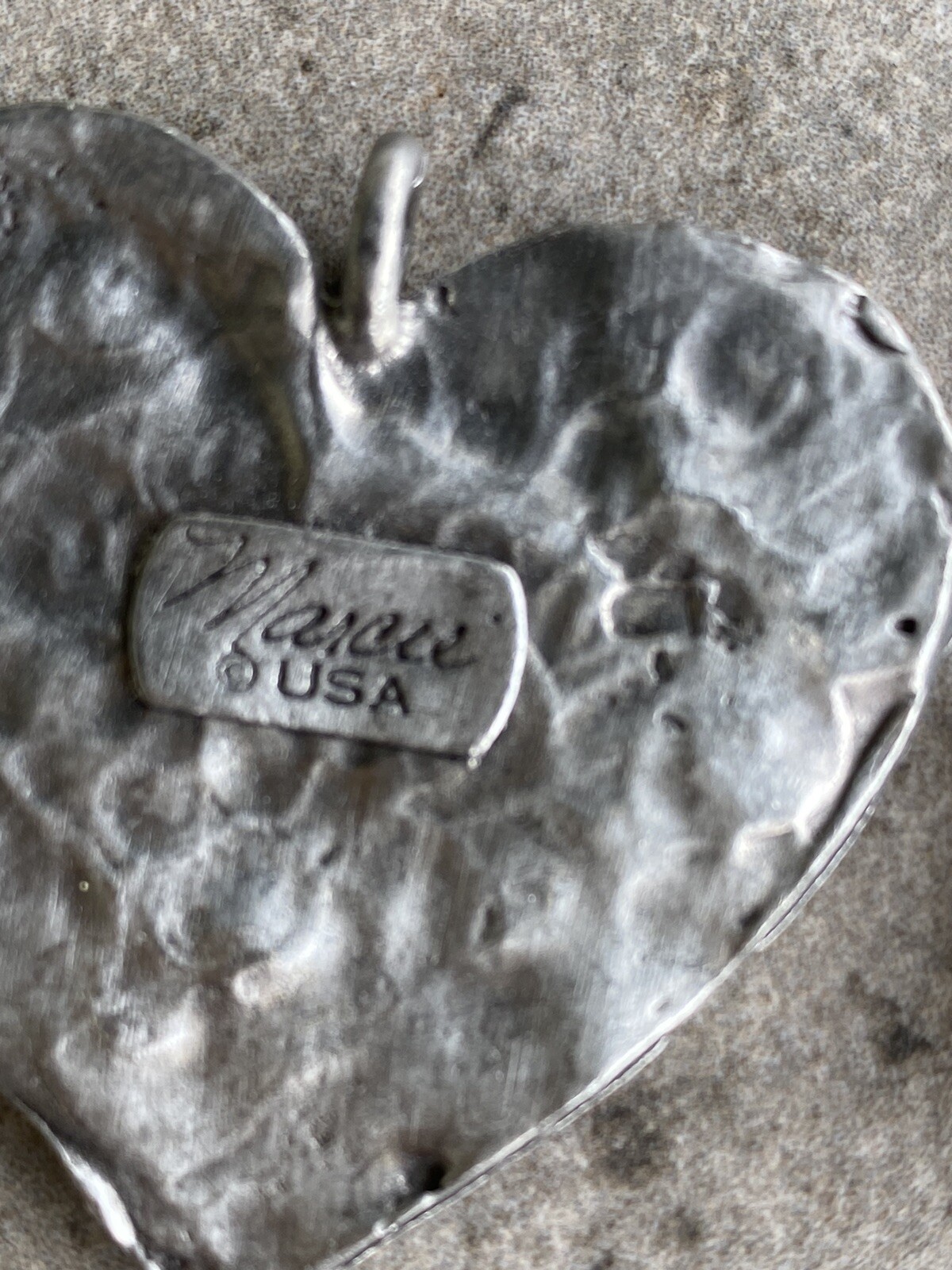 Marcie USA Handcrafted Pewter Angel Heart Pendant Lot of 4