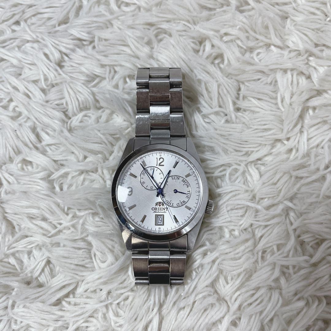 Orient Star Automatic Mens Watch Day Date Box 16cm Wrist Silver Dial Japan
