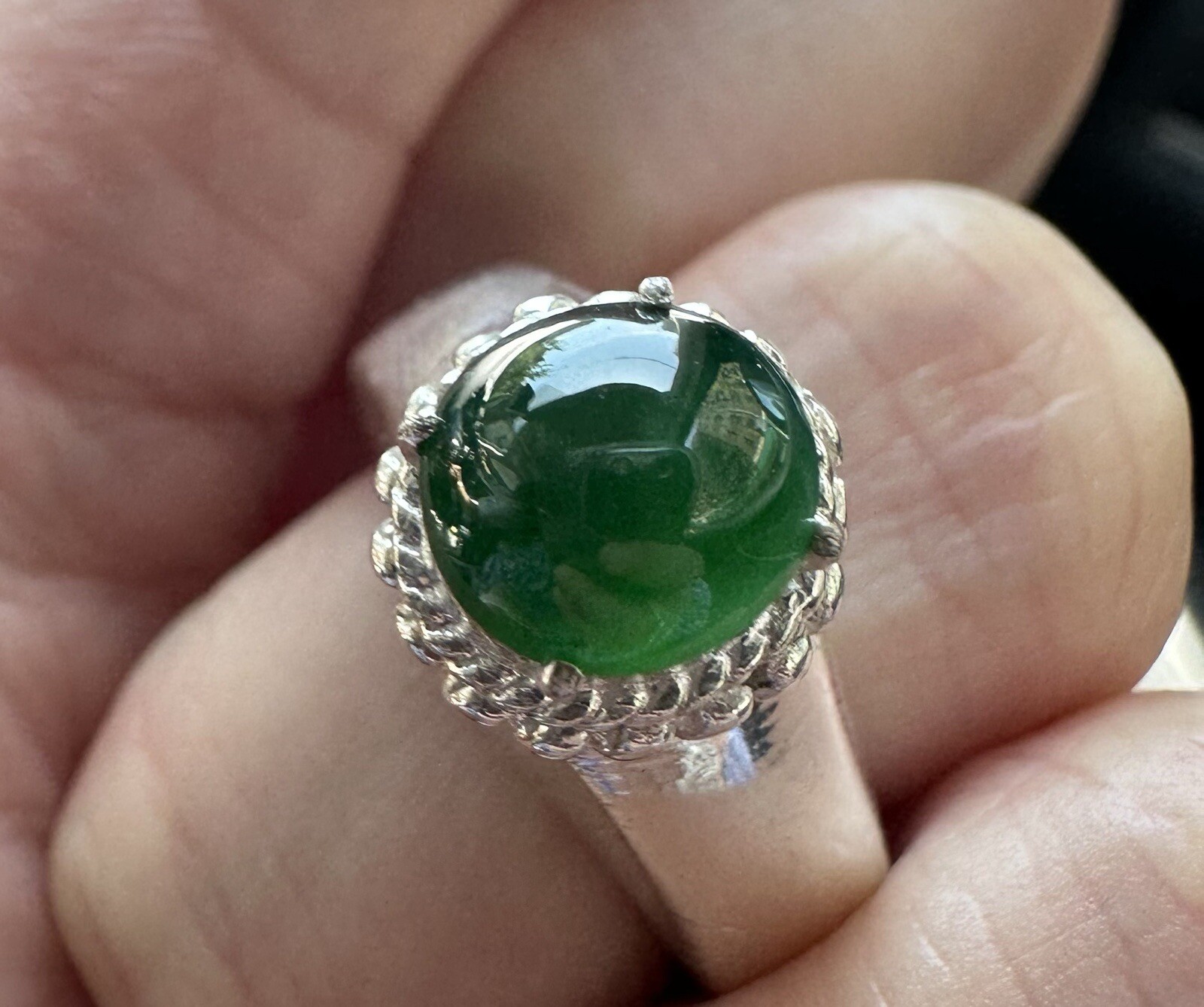 1.39CARET NATURAL BURMA JADEITE JADE TYPE A LOOSE GEMSTONE GREEN COLOR