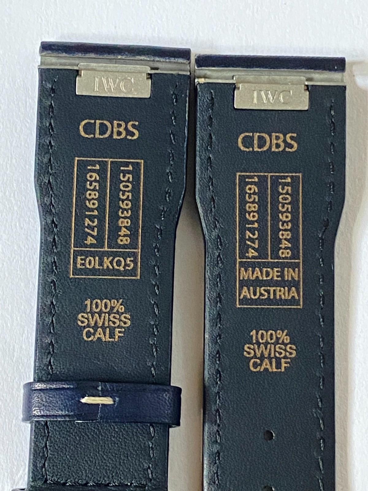 21 mm black leather easy fit strap suitable to Watches Portofino Portugieser IWC