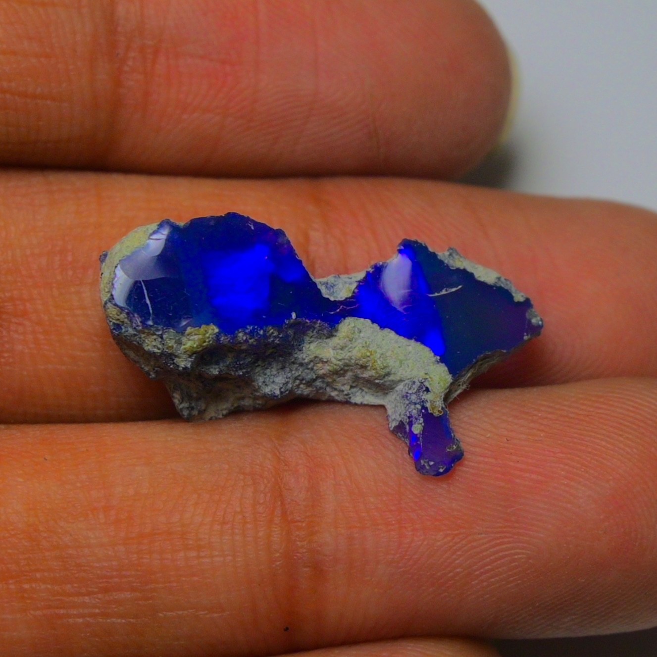 Blue Ethiopian Opal Rough 6.45 cts Smoked Black Opal Raw, Fire Opal