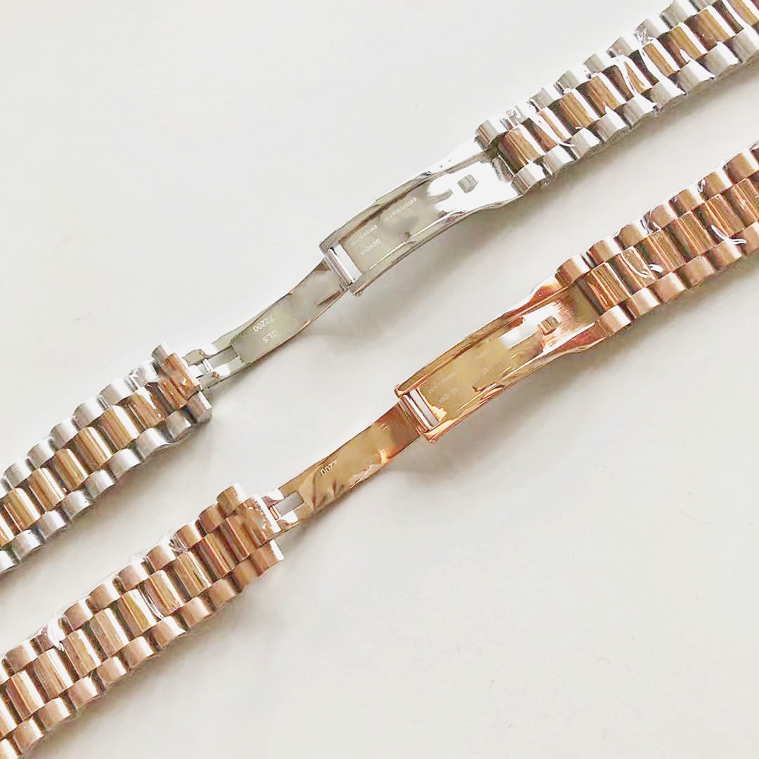 High End Solid 3 Beads Stainless Steel Watch Band Strap 13 17 20 21mm for Rolex