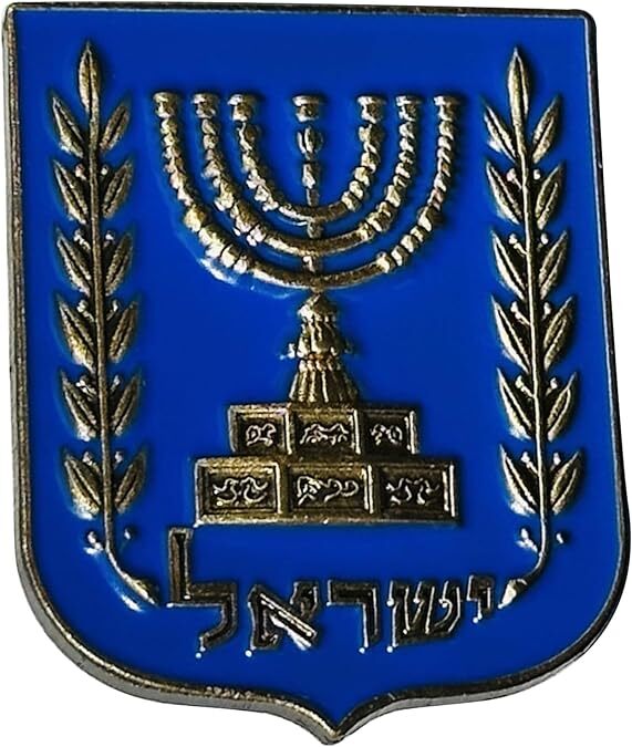 10x State of Israel Emblem PINs Depicts Jewish Temple Menorah, Symbol of Judaism