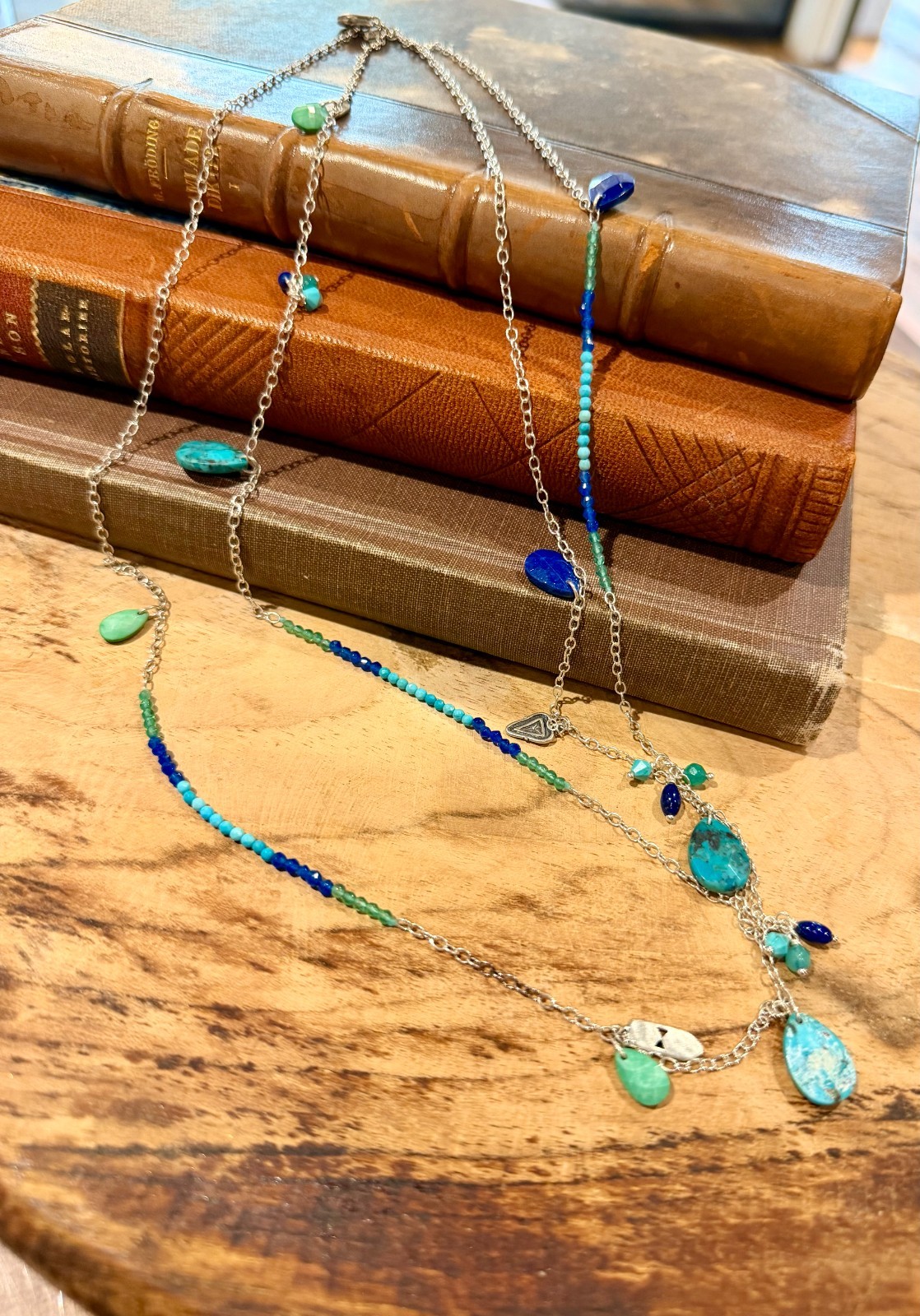 Retired Silpada Earth & Sky Turquoise Lapis Sterling Silver Long Necklace 925