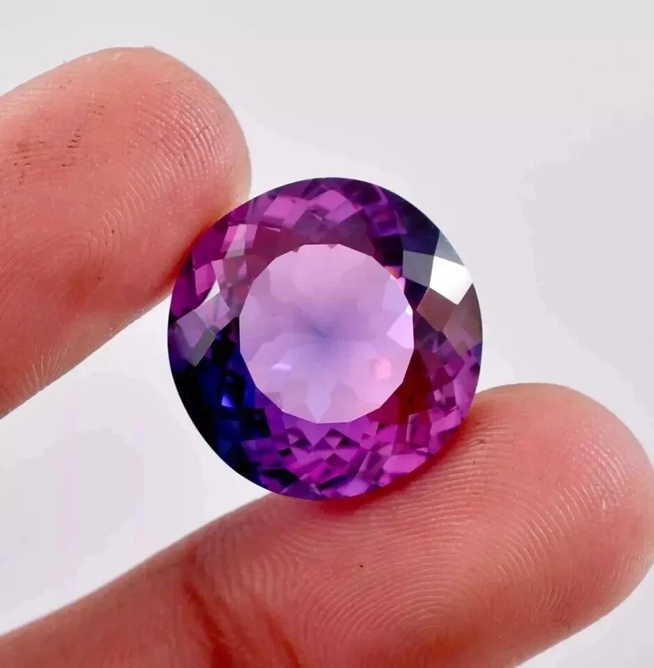 AAA 11.70 Ct Sparkly Natural Bi-color Sapphire Loose Round CERTIFIED Gemstone